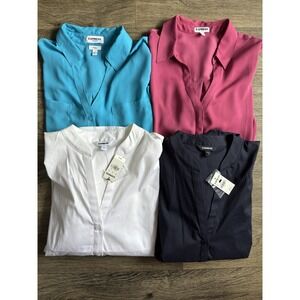 Lot of 4‎ Express Portofino Shirts Blouses Womens Large NWT/EUC